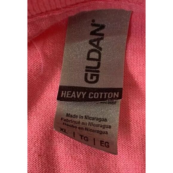 Women's Gildan Embroidery This is my Lucky Corn Hole T-shirt Size XL Pink - Picture 6 of 7